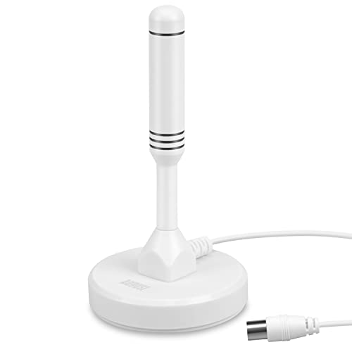 August DTA240 - Antenne TV Intérieur Puissante TNT HD Portable avec Base Aimantée pour réception améliorée sur Télévision Décodeur TNT Radio Dab - 2m de câble -...