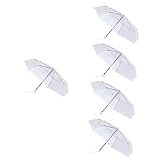 SAFIGLE Material Del Mango Del Paraguas De 5 Piezas Caucho Material Del Mini Paraguas Paraguas Plegable Transparente De Fibra Material De La Varilla Central Paraguas