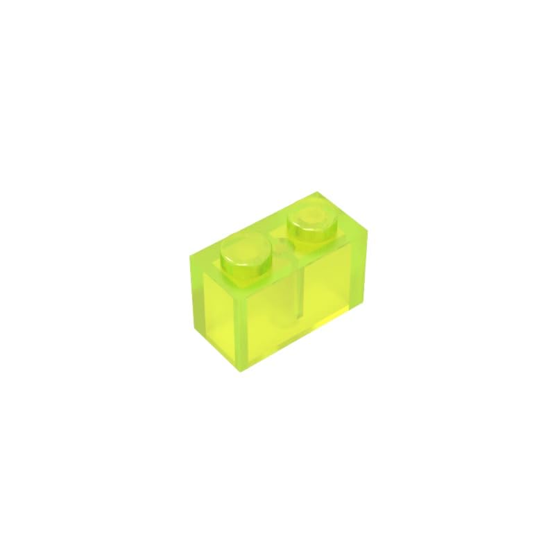 3004 Basic Bricks Brick 1x2 50 Pieces GDS-532 Compatible with Lego Building Blocks Color:Trans Neon Green