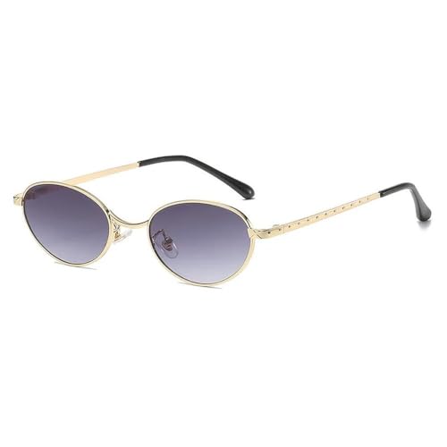 Lunettes de soleil ovales rétro en métal pour vos sorties urbaines et journées ensoleillées