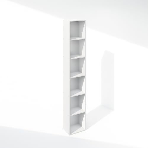 Furinno Luder 6-Tier Multipurpose Clothing & Closet Storage Organizer Shelf, White