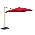 Grand patio 10FT Patio Umbrella, Aluminum Cantilever Umbrella with Round Canopy, Outdoor Offset Umbrella for Patio, Garden, Deck, Red