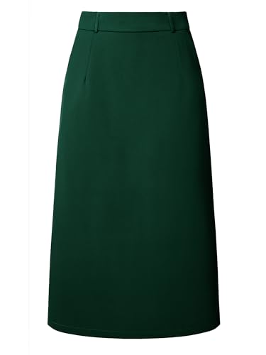 Hobemty Women's Pencil Skirt High Waist Split Back Work Midi Skirts X-Large Dark Green by Hobemty - Image 2
