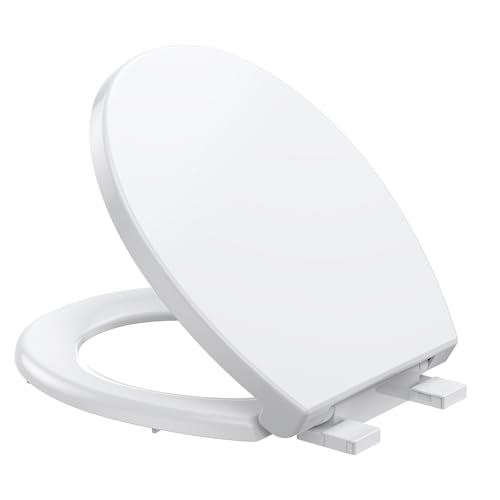 Toilet Seat Cover, Round Toilet Seat with Quick-Release Design, Easy to Remove and Clean, Smooth PP Material, Ideal for Daily Bathroom Needs,White