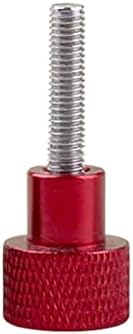 WILLWA M5 Stainless Steel Screw Bolt Knurled Knob Flat Step Thumbscrew Round Head Aluminum Alloy 10-40mm Length Hand Screws for (Size : 10mm, Color : 1Pcs Red Handle)
