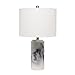 Lalia Home Modern Marbleized Table Lamp with White Fabric Shade - White