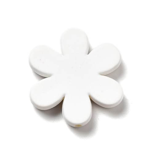 Ipotkitt 20 Pcs Opaque Acrylic Snowflake Beads with Enamel Flower Plastic Spacer Loose Beads Random Color Snowflake Shaped Beads for DIY Jewellery Making - Image 3