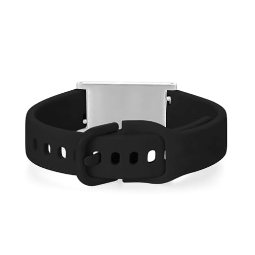 Image of LinnaLove Medical Alert ID Bracelet - Adjustable Silicone Band, Custom or Pre-Engraved Options, QR Code Available