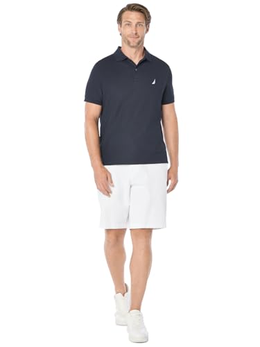 Nautica Mens Classic Short-Sleeve Solid T- Polo Shirts, Navy, Large US - image 2