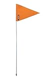JLP 3.5 Ft Tall Flag 15x10 IN Off-Road Sports 4x4 Recreational Sports ATV Glamis Sand Dunes Safety High visibility and wind resistance Made In America Heavy Duty Nylon Triagle Fluorescent Orange Flag
