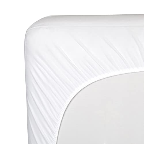 Image of Sealy Baby Stain Protect Antimicrobial Fitted Waterproof Infant Crib Mattress Protector Pad and Toddler Bed Cover, Durable and Comfortable Topper, Machine Washable & Dryer Friendly, 52 inch x 28 inch- White