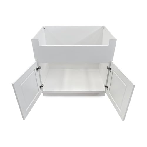 Lieeres Sink Base Cabinets, Farmhouse Kitchen Sink Cabinet, White Shaker,