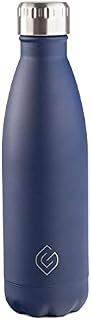 Greenfield Collection 500ml Water Bottle; BPA Free Double Walled Stainless Steel Vacuum Insulated Water Bottles - 12 Hours Temp Controlled - Leakproof Sports Flask Great for Work, Gym, Travel - Navy