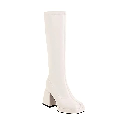 70s white platform boots
