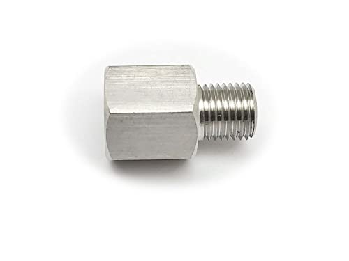 Autobahn88 Adaptador de instrumento de acero inoxidable, M14 x 1.5 hembra a M14 x 1.5 macho, hexagonal 18
