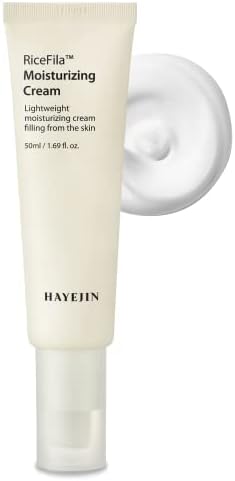 HAYEJIN RiceFila Moisturizing Cream, Hydrating Face Moisturizer for Women w/ Hypoallergenic Formula, Gluten Free K Beauty Facial Skin Care Products for Dry & Sensitive Skin (50 ml, 1.69 fl oz)