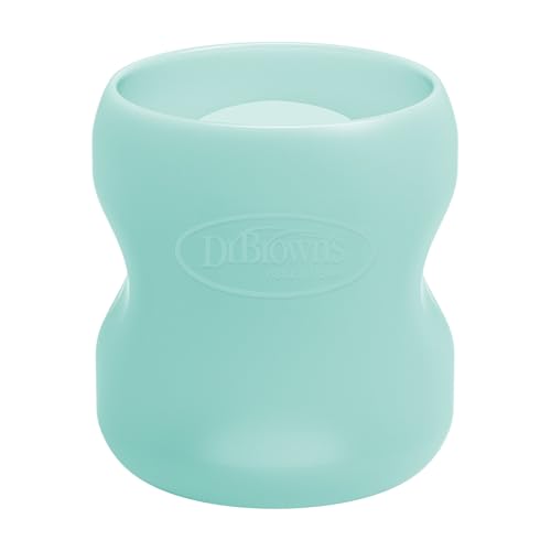 Image of Dr. Brown's Options+ Wide-Neck Glass Bottle Sleeve, 100% Silicone, Mint, BPA-Free, 5 oz, 1-Pack