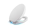 KOHLER K-5588-0 Purefresh Elongated Nightlight Toilet Seat, with Grip-Tight Bumpers, Quiet-Close Seat, Quick-Release Hinges, Quick-Attach Hardware, No Slam Toilet Seat, White