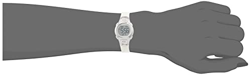 Armitron Relógio esportivo feminino com pulseira de resina cronógrafo digital, 45/7012, Branco perol