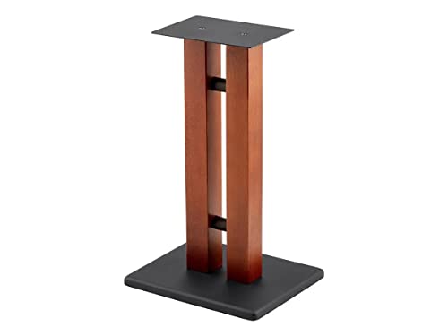 Monolith 18in Speaker Stands, Cherry (Each) Hold Speakers Weighing Up to 50 Pounds, Adjustable Floor Spikes, Perfect for Center or Bookshelf Speakers
