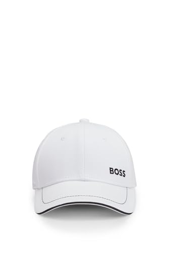 BOSS Herren Cap-1 Cap aus Baumwoll-Twill mit Kontrastdetails und Logo-Stickerei Weiß Stck