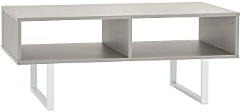 ClosetMaid4962 Rectangular Wood Coffee Table with Storage Shelves, Taupe