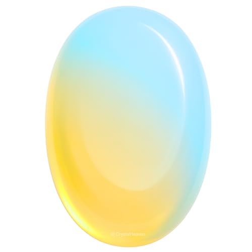 Image of Crystal Heaven Opalite Crystal Palm Pebbles Stones For Anxiety Stress Relief Massage - Aaa Grade Original Healing Gemstone Agate Palm Stone For Yoga Meditation Spiritual Reiki Feng Shui