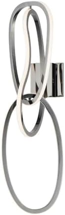 ET2 Lighting E24613-BC Unity - 33W 3 LED Wall Sconce-27.25 Inches Tall and 8 Inches Wide, Finish Color: Black Chrome