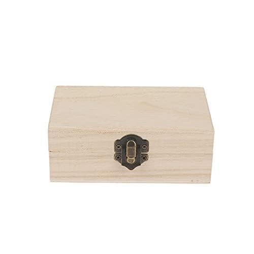 YCTTKDD Schmuckschatulle, 1 ück, Retro-Schmuckschatulle, Organizer, Schreibtisch, Naturholz, Klapp-Aufbewahrungsbox, Heimdekoration, handgefertigte Geschenkboxen aus Holz, Khaki