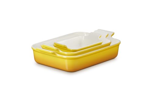 Image of Le Creuset Stoneware Heritage Rectangular Baking Dish, 3 pc., Nectar