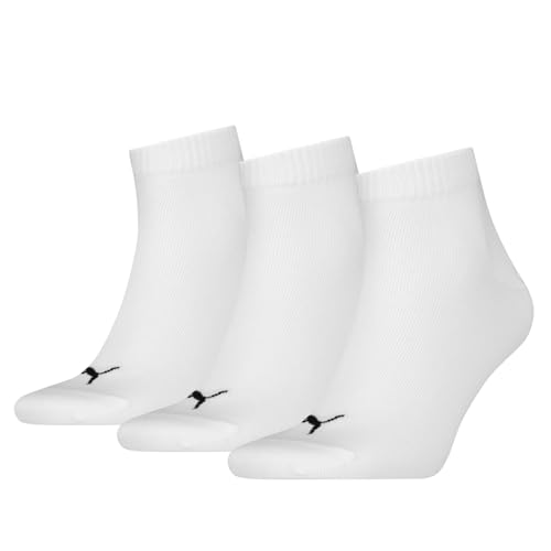 PUMA Unisex Quarter Plain, Calcetines Unisex adulto, Blanco, 35-38
