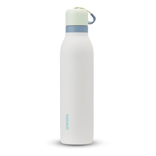 Image of Owala FreeSip Twist Insulated Stainless Steel Water Bottle with Straw for Sports and Travel, BPA-Free, 24-oz, Green /White (Iced Breeze)
