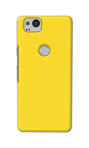 Image of Printed Hard Back Cover Case for Google Pixel 2 Back Cover (Plain Yellow) -1803