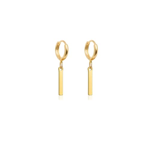 Fremttly 14K Gold Plated Dainty Initial Dangle Hoop Earrings Cute 26 Alphabet Letters Huggie Earrings for Women-I