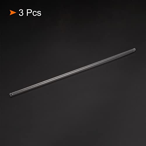 meccanixity 33 borosilicate glass stick 78734 length 4mm dia stir rod mixing tools with both ends round for lab kitchen science 3pcs