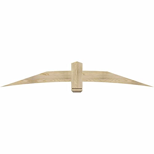 Ekena Millwork 84"W x 14"H x 2"D x 6"F, 4/12 Pitch, Bellingham Rough Sawn Timber Gable Bracket, Douglas Fir