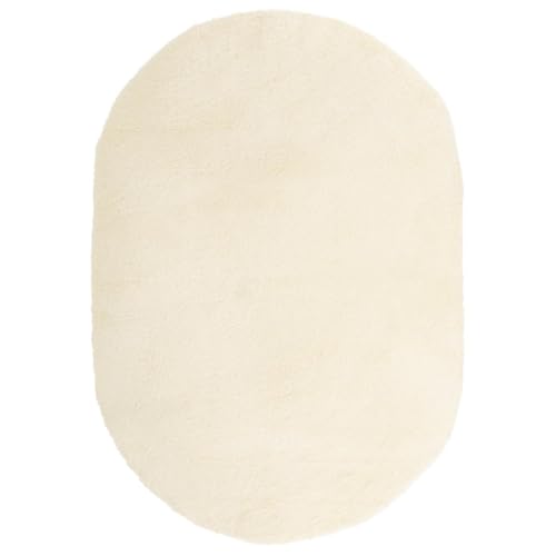 vidaXL Tapis Shaggy à Poils Longs crème 300x200 cm Polyester, Tapis, Tapis de Chambre, Tapis Moderne, Tapis de Salon, Tapis Moelleux, Tapis Ovale