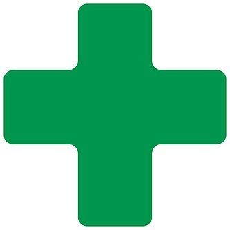 5S Location Marking Cross- (Various Sizes Available) Durable + Cross Shaped Floor Marker by Graphical Warehouse- Vibrant Colors, Rounded Corners (25 Pack) (4x4x1", Green)