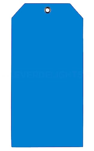 CleverDelights Plastic Tags - 6.25" x 3.125" - 100 Pack - Waterproof Heavy Duty Tear-Resistant - Large Indoor Outdoor Durable Inventory ID Tag (Blue)