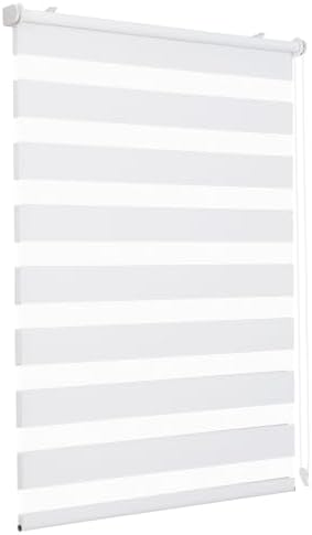 Sekey Doppelrollo Klemmfix ohne Bohren für Fenster, Doppelrollo 70 cm breit, Duo Rollo Jalousie Sonnenschutz, 70x200cm, Weiß