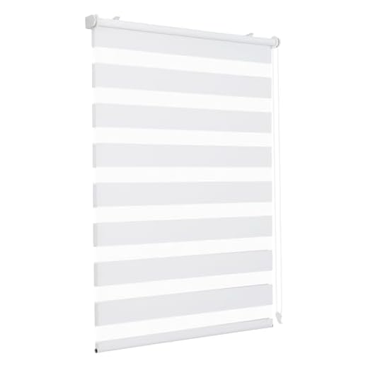 Sekey Doppelrollo Klemmfix ohne Bohren für Fenster, Doppelrollo 80 cm breit, Duo Rollo Jalousie Sonnenschutz, 80x130cm, Weiß