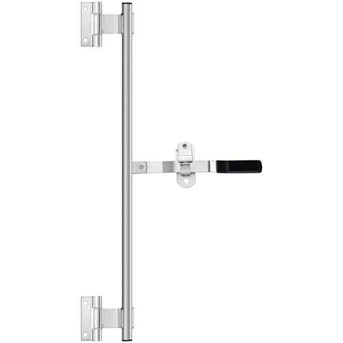 Hicarer Cam Bar Enclosed Lock Trailer Door Latch Zinc Plated Single Hinge Point for Folding Ramp Door RV Hauler Fold Down (Silver 36 Inch)