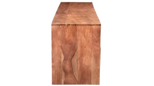 Image of The Attic Live Edge TV Cabinet|Solid Wood Sideboard TV Cabinet for Living Room|Classy Live Edge TV Cabinet|Wooden Free Standing TV Unit Side Board Table with Storage|Honey Matte Finish