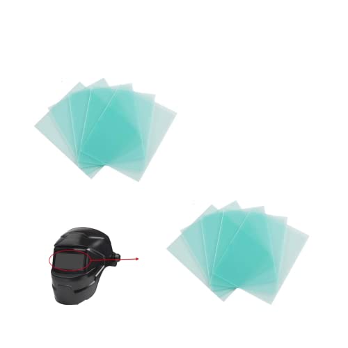 Image of Vokowin 10pcs Welding Protective Lens Replacement 4.5 X 5.25 Inch (114 Mm X 133 Mm) Welding Helmet Lens Transparent Protective Plate Spare Replacement Lens Transparent Cover Lens Cover (K97-10)