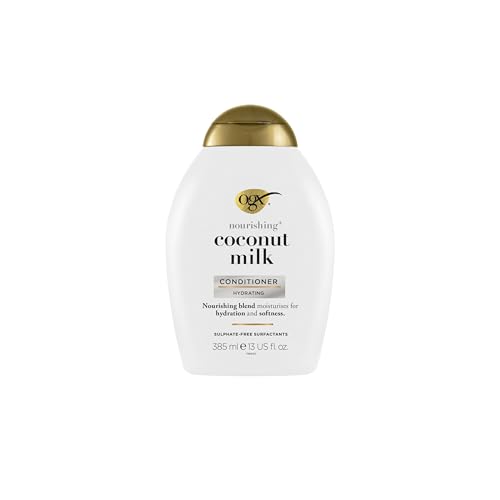 OGX Coconut Milk Conditioner, Hydrateert & Verzacht, Sulfaatvrij, Tropische Kokosgeur, Voor Droog & Dof Haar, 385 ml
