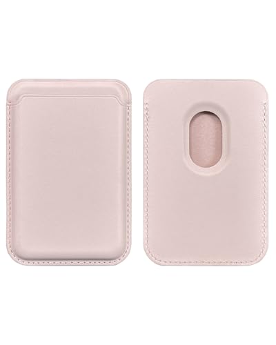 KEMUZ Cartera MagSafe Compatible con iPhone 12/13/14/15/16 Pro/Max/Plus/Mini - Tarjetero Magnético Delgado con RFID para 3 Tarjetas, Wallet MagSafe Apple (Rosa)
