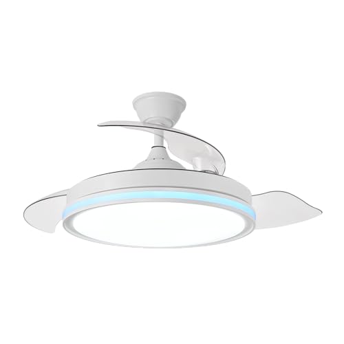 FABRILAMP Ventilador Dc 59+7w Cacique Blanco 3asp 107d 6980l 3000-4500-6500k+rgb Remo+r.int+memo+temp Ecoiluminaled