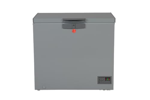 Hoover 263L Gross Capacity - Single Door Low Frost Chest Freezer High Energy Efficiency Cooling System Adjustable Temperature Silent Operation Grey Finish 1 Year Warranty HCF-K263-GR