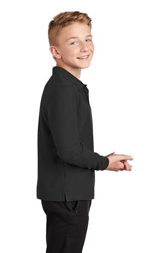 Port Authority Big boys' Youth Long Sleeve Silk Touch Polo2