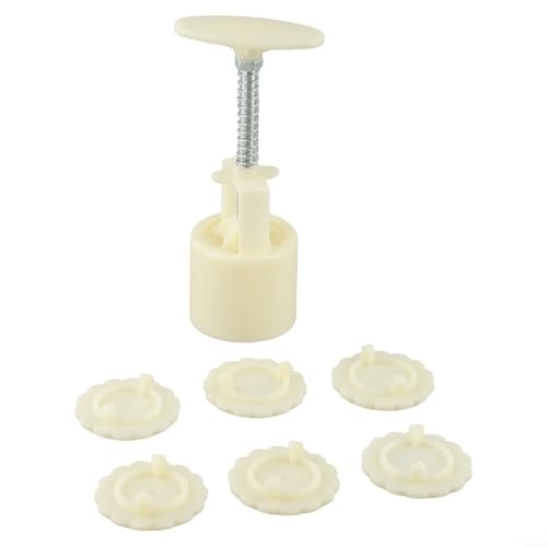 Mooncake - Set di 6 stampi per torte con fiori e luna da 50 g, realizzati in materiale ABS per uso alimentare per cottura e dessert